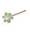 Green Flower Straight Nose Stud NSKA-801E 